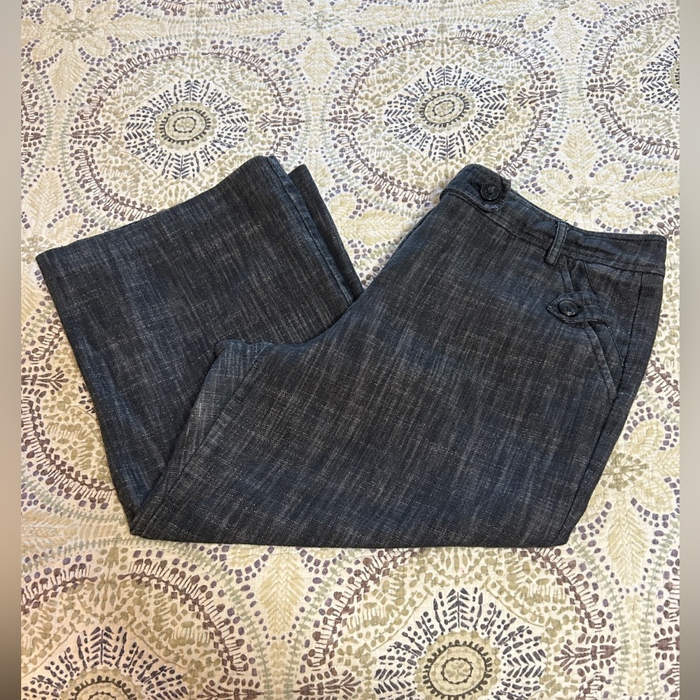 Sandro Sportswear Heathered Denim Cropped Pants- Lightweight Size 12